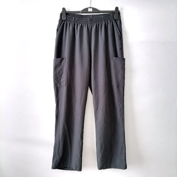GT Performance Womens Charcoal Mid Rise Drawstring With Pocket Scrub Pant Size L - Picture 1 of 7
